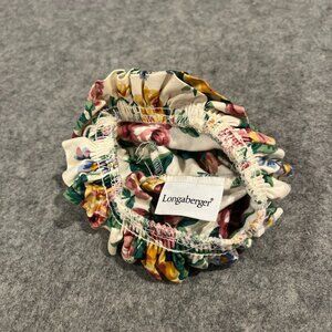 Longaberger Cotton Cover For Basket Floral Flower Ruffled Stretch
